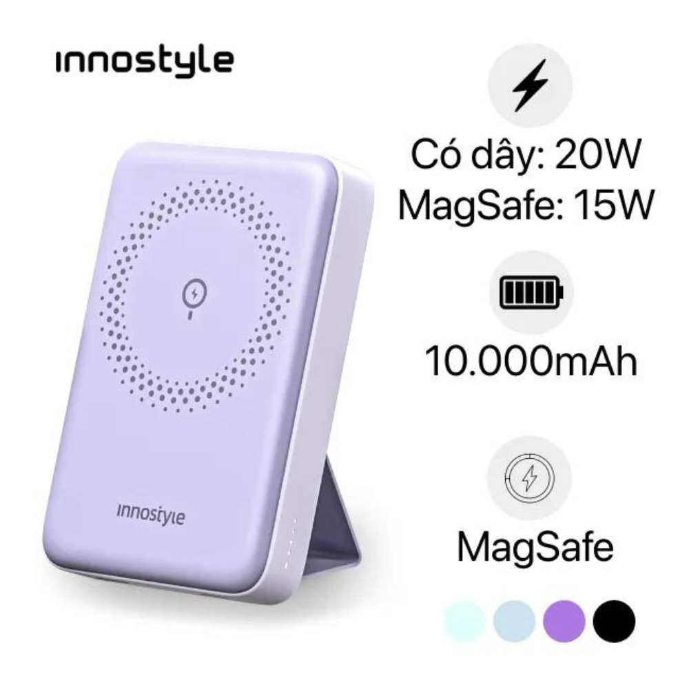 Pin sạc dự phòng Innostyle PowerMag 2in1 10.000mAh PD 20W có chân đứng